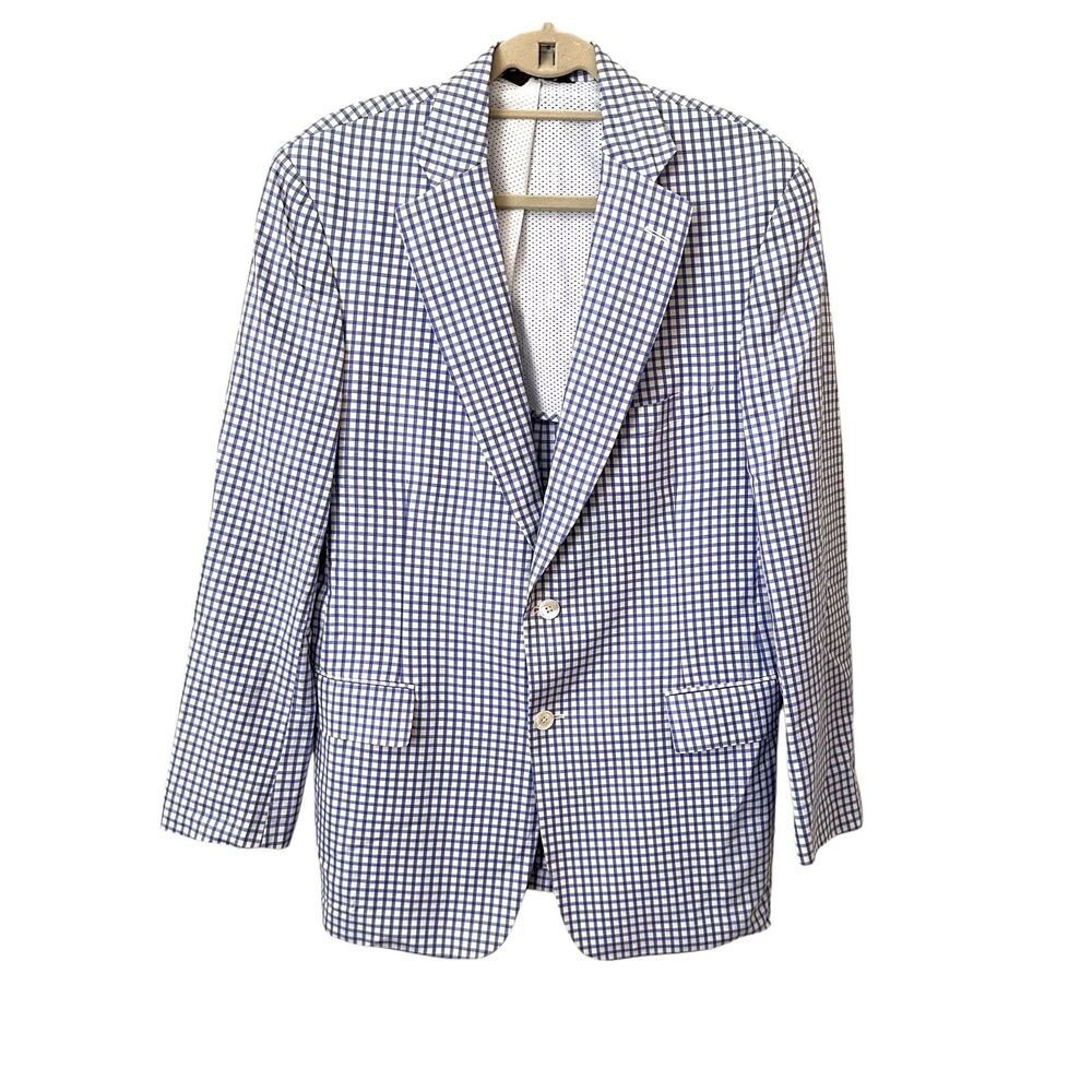PAUL‎ STUART Mens Checkered Blazer Sz 41 Semi-Tall/Long